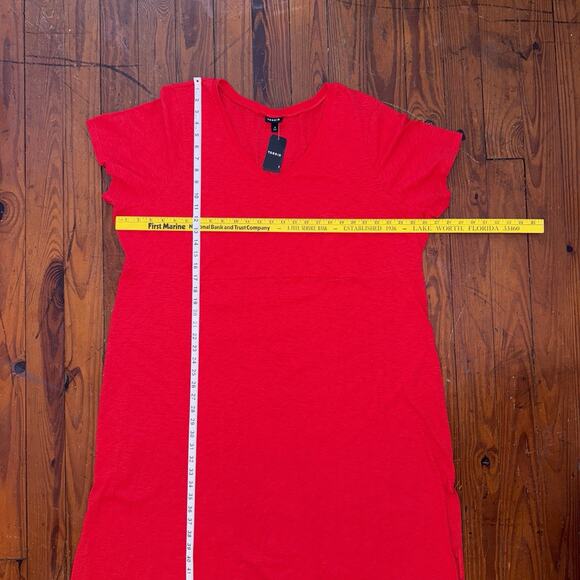 Torrid NWT Women’s Red Dress Sz 4 Jersey Tee Short Sleeve Midi V Neck Cool Comfy - Picture 7 of 9
